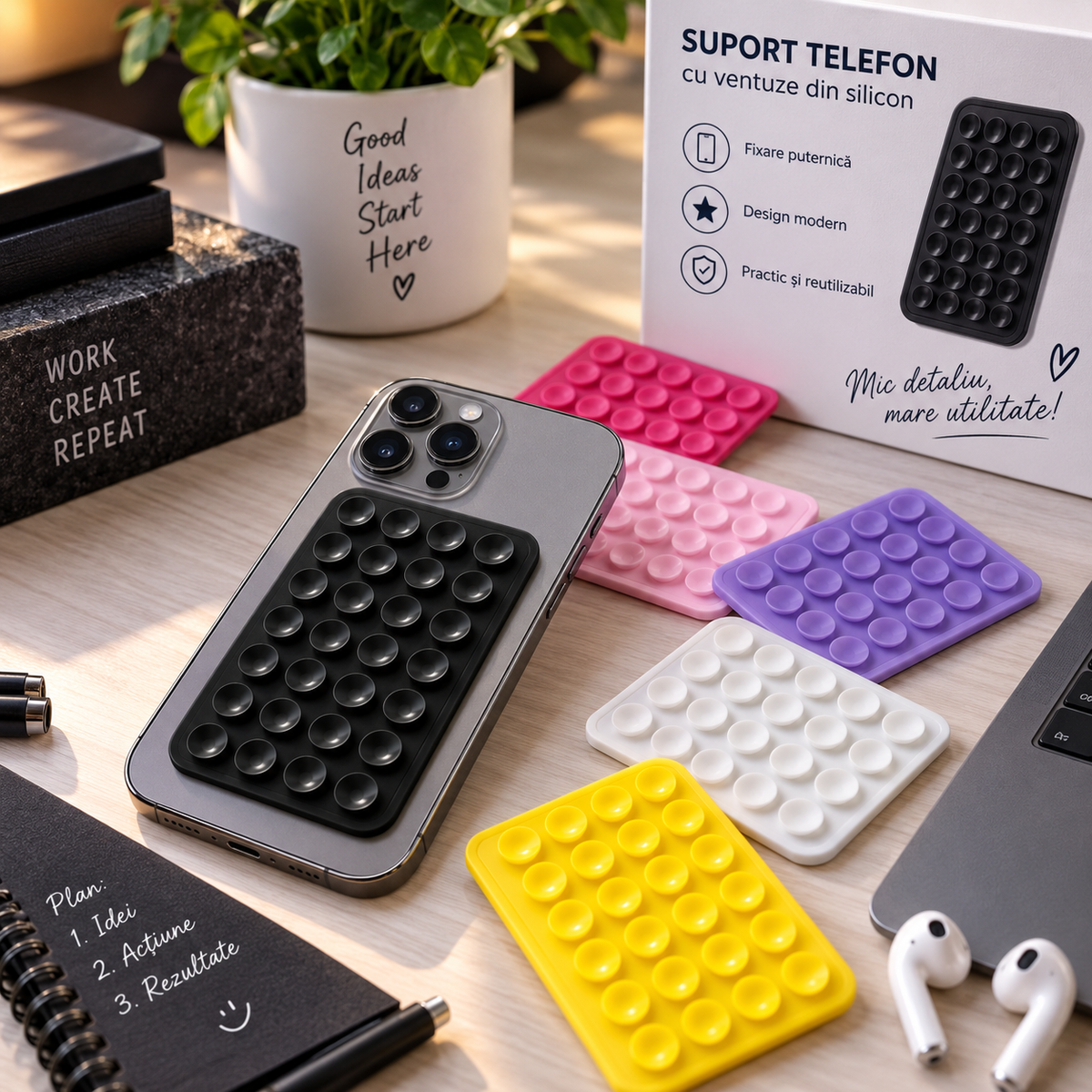 Ventuza de silicon pentru telefon