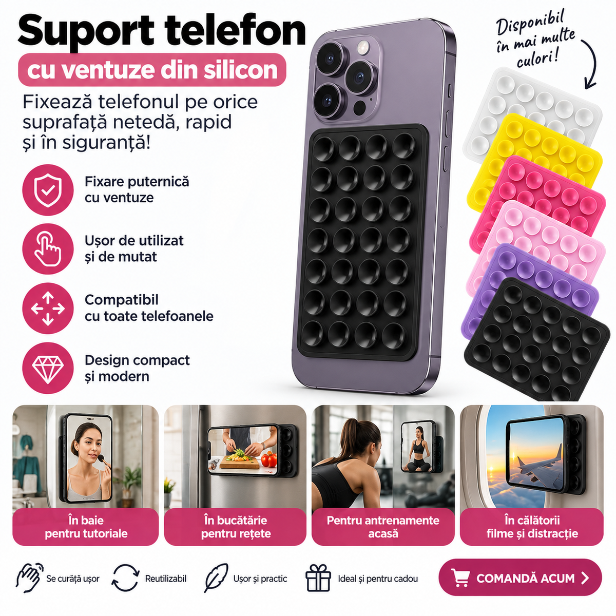 Ventuza de silicon pentru telefon